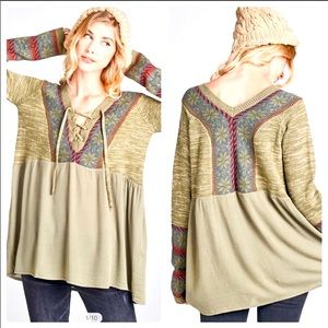 Boho Baby doll top